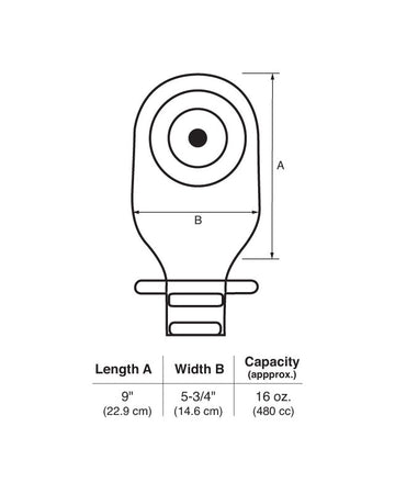 Poche vidable 1 pièce Marlen UltraLite avec fixation Kwick-Klose II et barrière SkinShield sans filtre - 10 par boîte, TRANSPARENTE, CONVEXITÉ PROFONDE - 3/4" (19MM) - 0