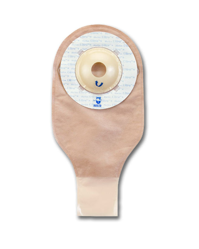 Marlen UltraLite 1-Piece Drainable Pouch with Snap-Lok Pouch Closure with SkinShield Barrier with No Filter - 10 per box, TRANSPARENT, FLAT - CUT TO FIT - 1/2"-2 1/8" (12-55MM)