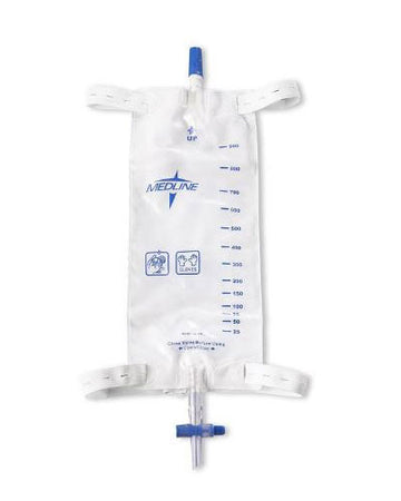 Sac de jambe Medline avec drain coulissant et sangles de jambe - 1 chacun
