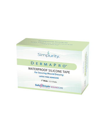Safe n Simple DermaPro Silicone Pansement adhésif étanche pour cicatrices 4,5 m x 2,5 cm - 1 rouleau