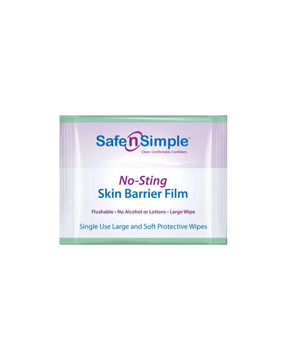 Safe n Simple No-Sting Skin Barrier Film Wipes - 25 per Box