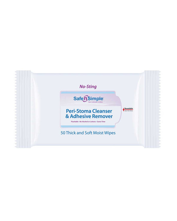 Safe n Simple Peri-Stoma Cleanser & Adhesive Remover, (50 PACKETS/BOX)