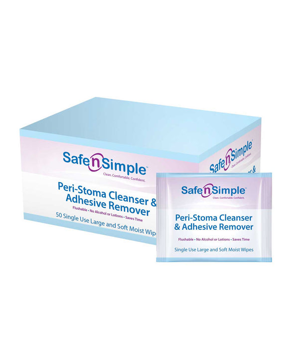 Safe n Simple Peri-Stoma Cleanser & Adhesive Remover, (5 PACKETS/BOX)