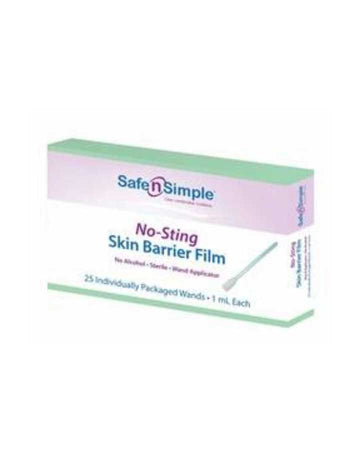 Safe n Simple Film protecteur cutané sans piqûre, applicateur en bâtonnet – 25 par boîte