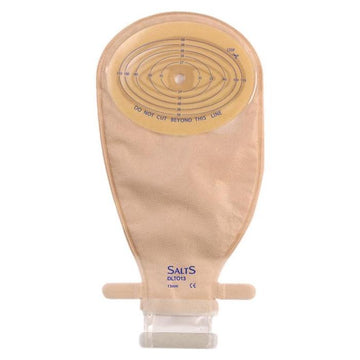 Poche vidable OVALE monobloc Salts Confidence Comfort – Découpe sur mesure – 30 unités par boîte, 13-70 MM (1/2"-2 3/4"), STANDARD, BEIGE AVEC RECOUVREMENT TRANSPARENT