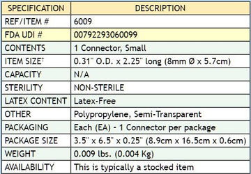 Raccord de tuyau Urocare petit diamètre 5/16" - 1 unité - 0