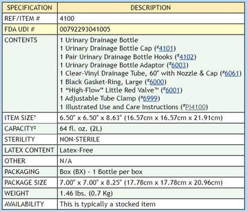 Bouteille de drainage urinaire UroCare réutilisable 2000 ml - 1 unité