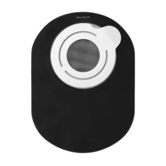 Coloplast Sensura Mio Black Flex 2-Piece Closed Pouch, Maxi 22cm (8.5"), with Inspection Window, 35mm (1 3/8") Green - 10 per Box