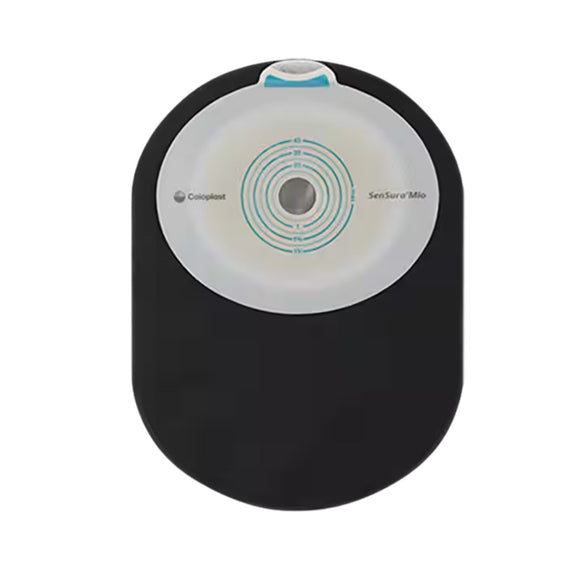 Coloplast SenSura Mio Black 1-Piece Closed Pouch, Maxi, Flat/Non-Convex, Cut to Fit 15-45mm - 30 per Box